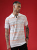 Casual Strings Striped Polo T-Shirt