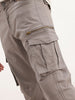Solid Straight Fit Cargo Trouser | Grey