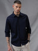 Satin Solid Navy Shirt