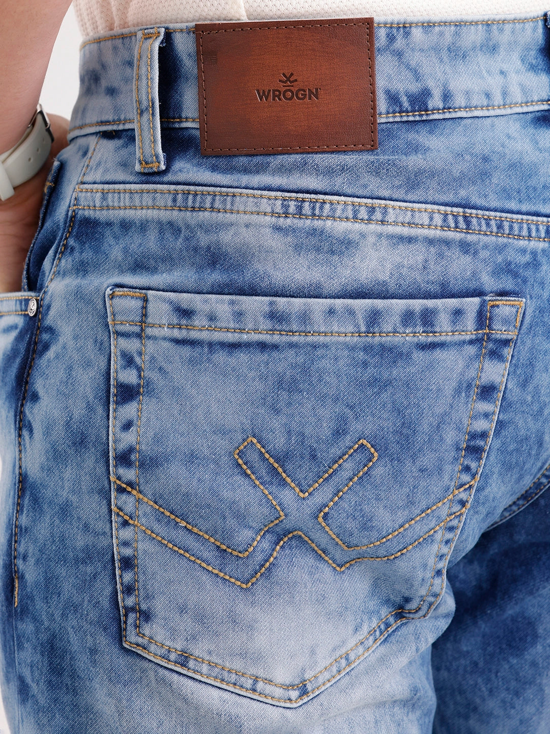 Light Distressed Skinny Crop Denim Jeans  | Blue
