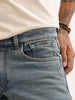 Washed Straight Fit Denim Jeans | Light Blue