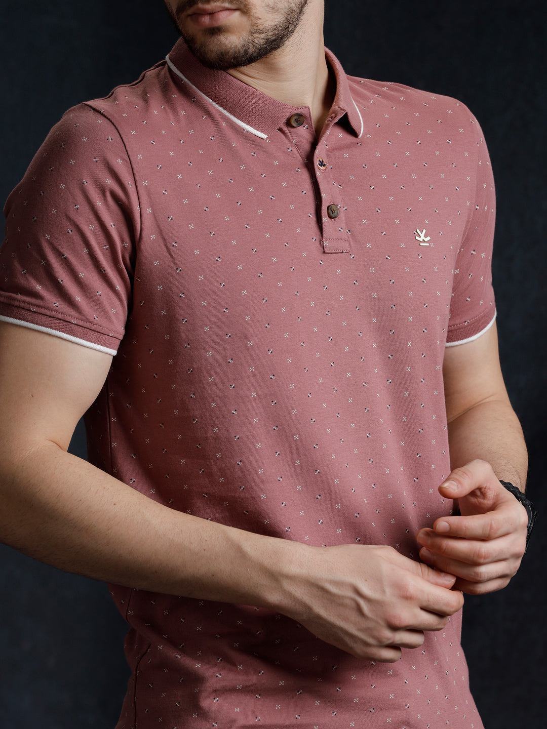 Polka Printed Polo T-Shirt