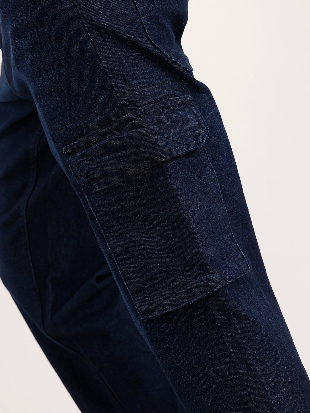 Anti Fit Cargo Denim Jeans | Dark Blue