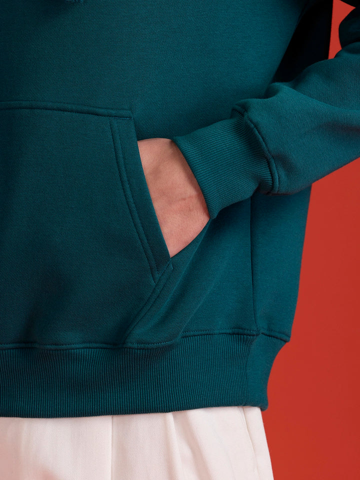 Wrogn Oversized Graphic Hoodie For Men | Teal