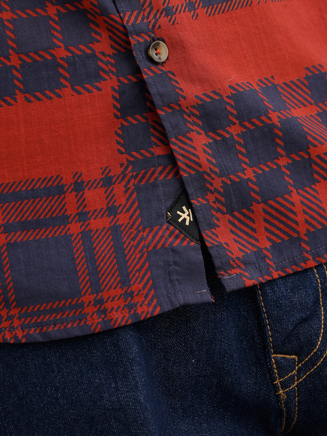 Patchwork Printed AOP Shirt | Red