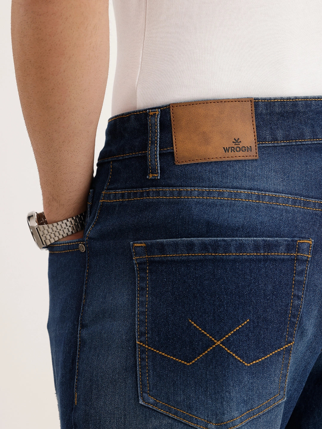 Relaxed Fit Faded Denim Jeans | Blue