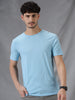 Raw Edged Blue Crew Neck T-Shirt