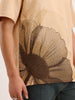 Oversized Cut & Sew Placement Printed T-Shirt | Beige
