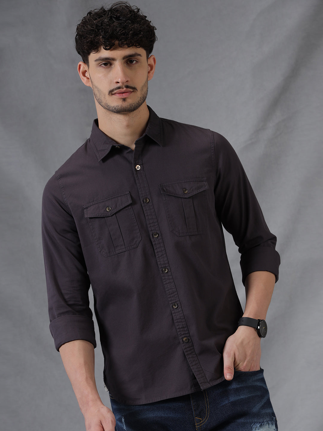 Midnight Charcoal Double Pocket Shirt