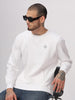 Solid White Pullover Sweatshirt