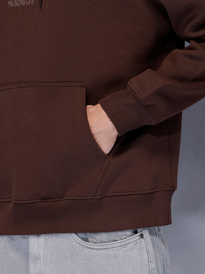 Men’s minimal graphic hooded sweatshirt | Java