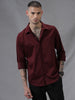 Satin Solid Maroon Shirt