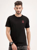 Slim Fit Placement Printed Tee | Black