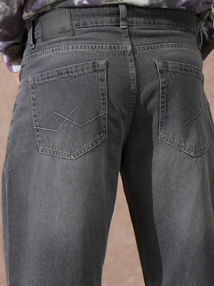 Heavy Fade Loose Fit Jeans | Light Grey
