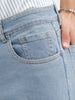 Solid Skinny Crop Denim Jeans | Light Blue
