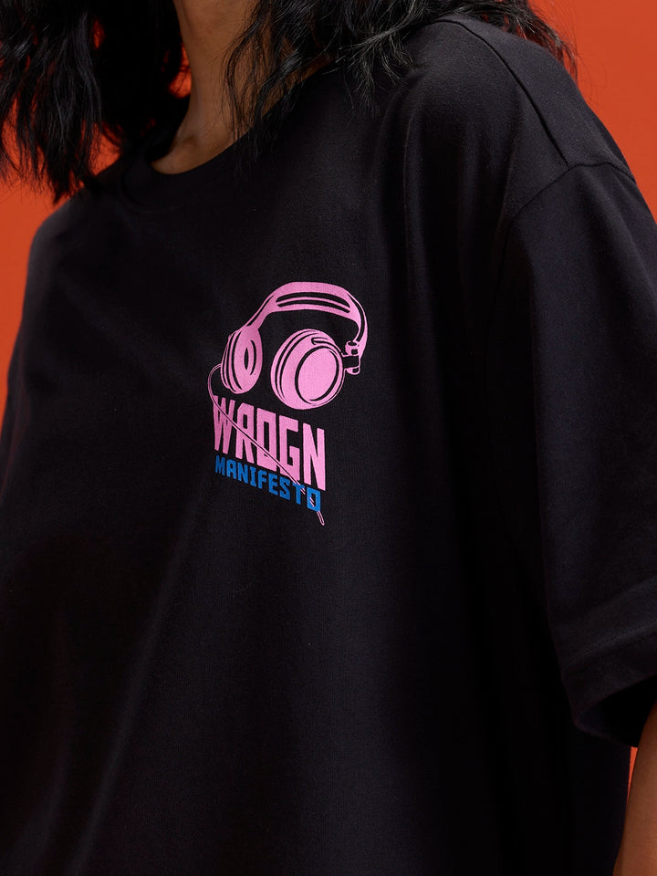 Men’s Oversized Bold Graphic Tee | Black