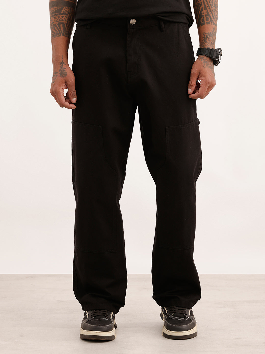 Carpenter Style Loose Fit Trouser | Black