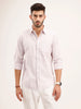 Textured Slim Fit Striped Shirt | Pink