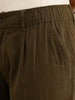 Classic Solid Slim Fit Pleated Shorts | Olive