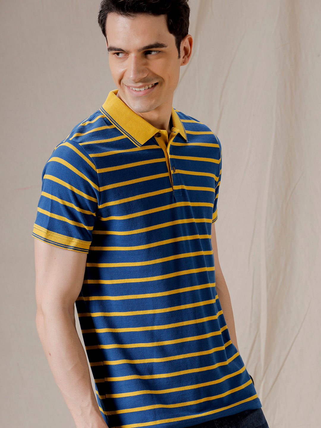 Blue and yellow polo t shirt hotsell