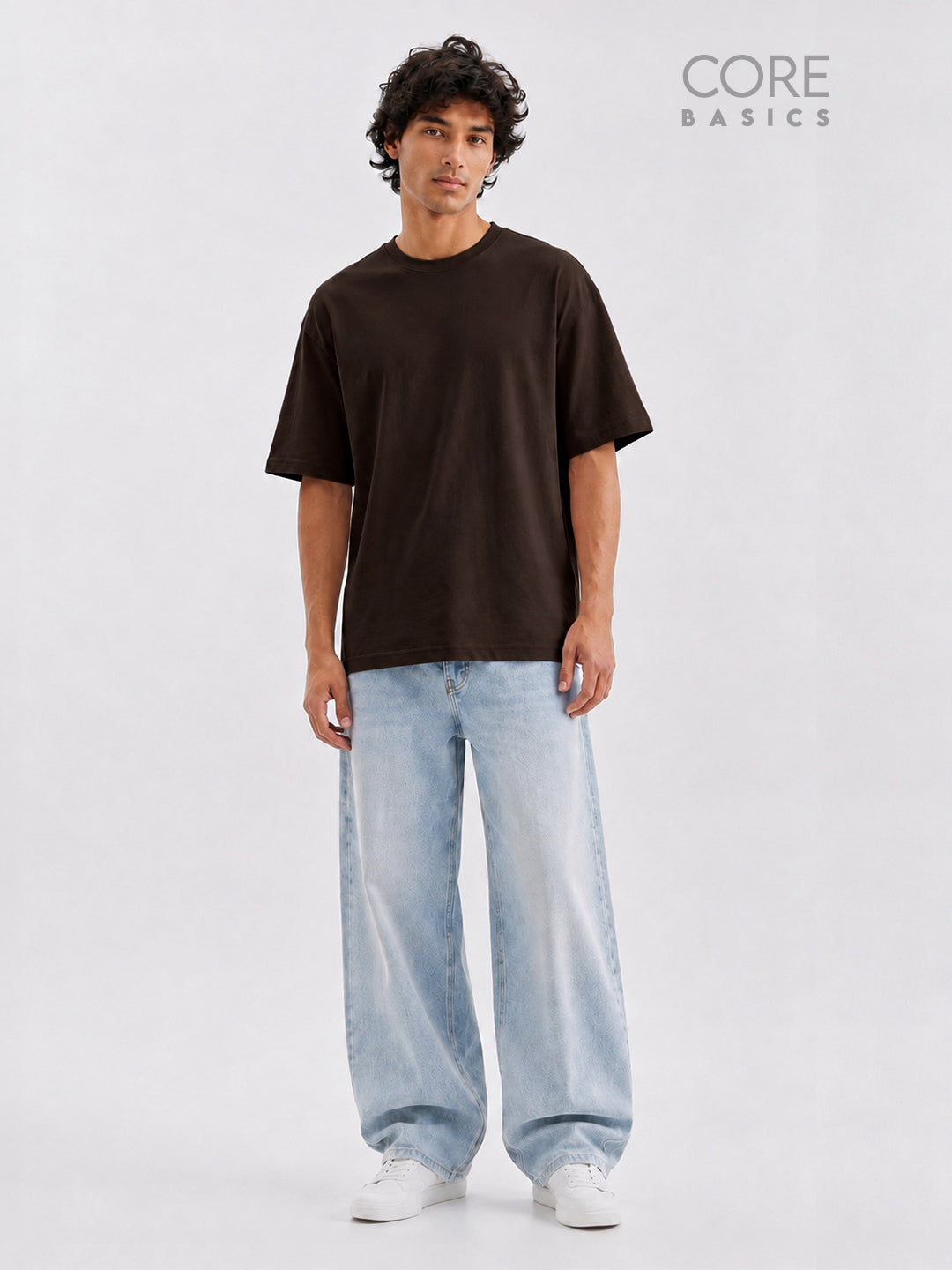 Core Basics Oversized Fit T-Shirt 2-Pack | Essential  | Brown/ Beige