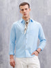 Solid Cotton Slub Shirt | Blue