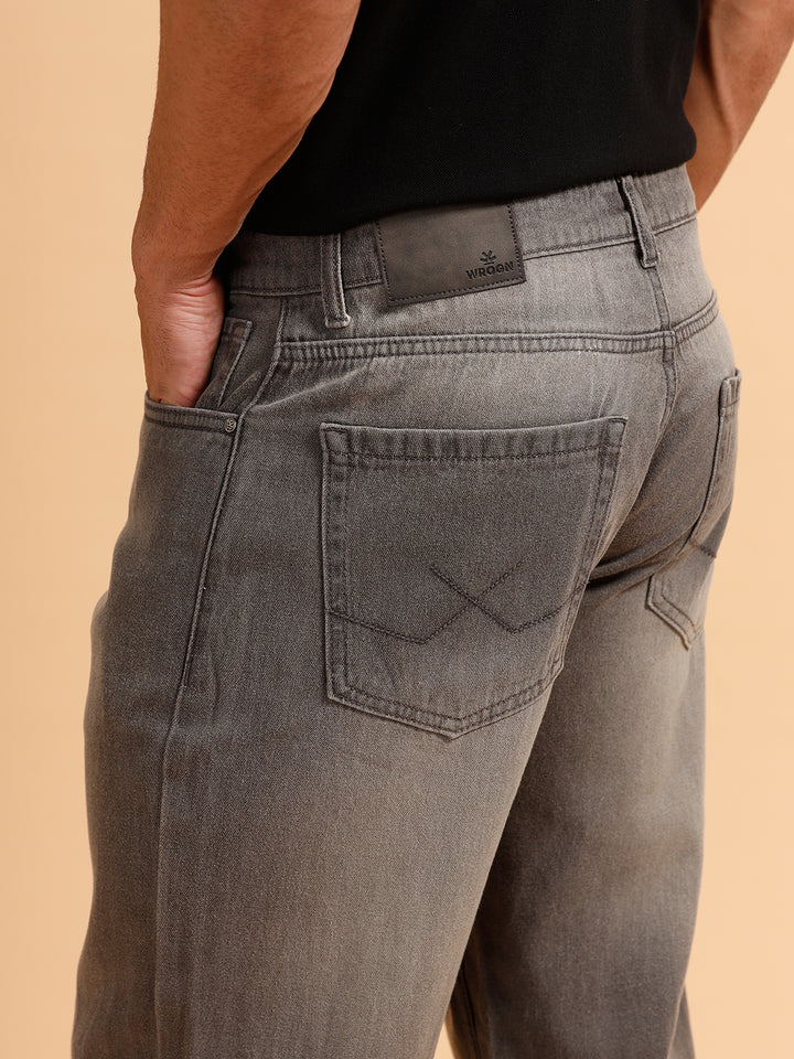 Solid Heavy Fade Anti Fit Jeans | Grey