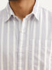 Regular Fit Striped Full Sleeve Shirt | Purple