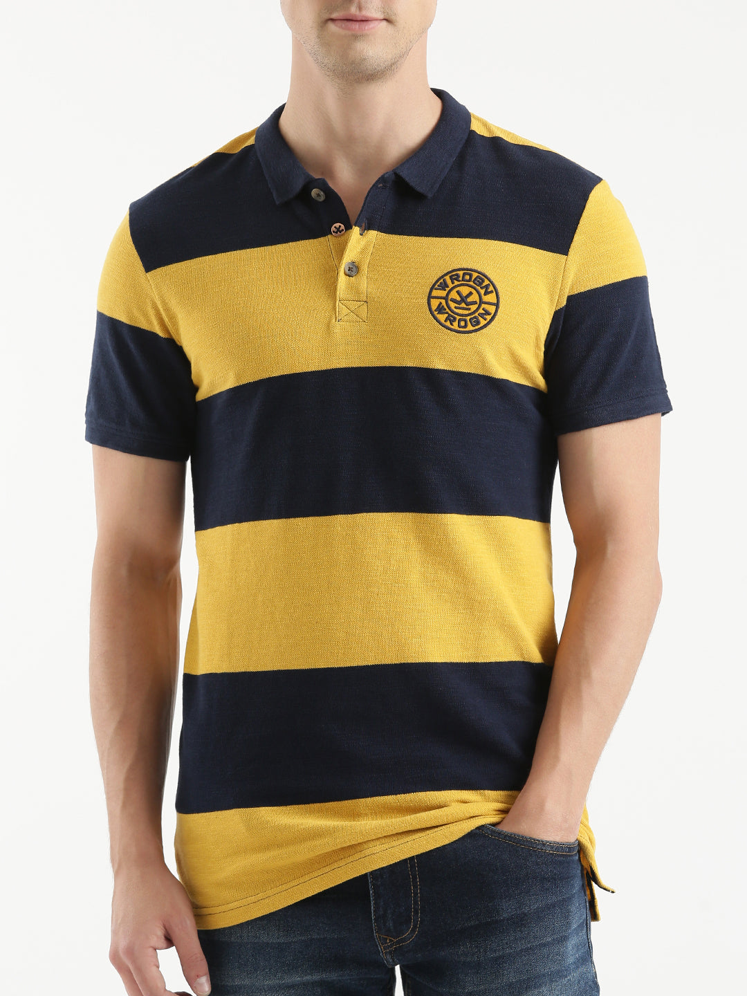 Striped Blocks Polo T-shirt