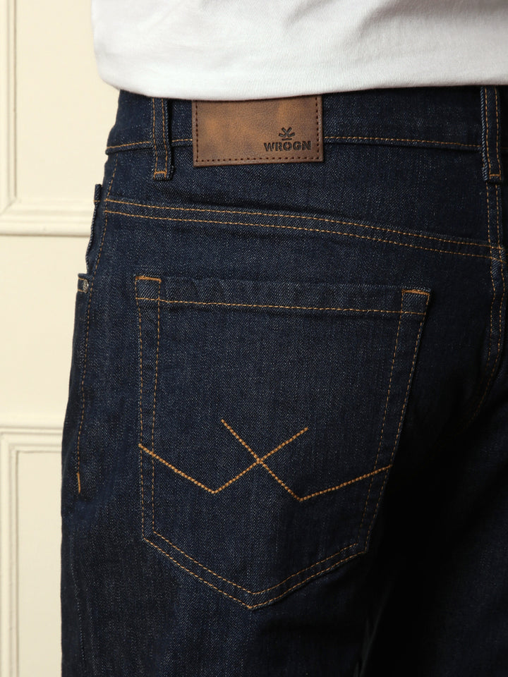 Casual Light Fade Straight Fit Jeans | Dark Blue