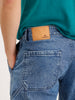 Relaxed Fit Cargo Denim Jeans | Light Blue