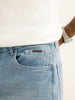 Washed Straight Fit Denim Jeans | Light Blue