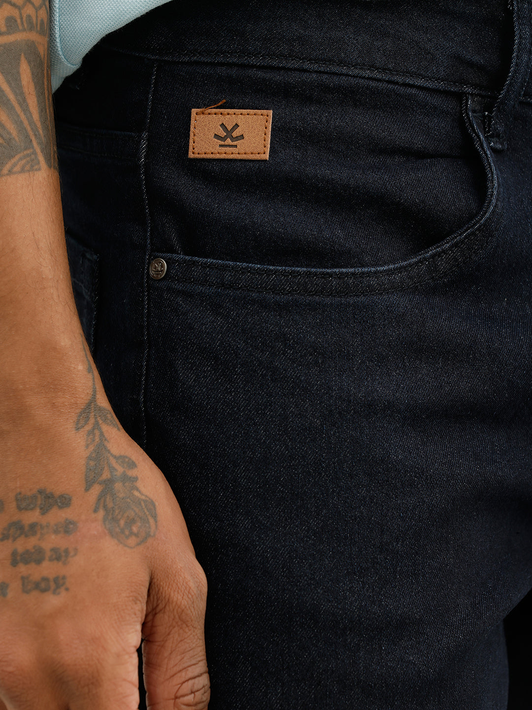 Solid Slim Fit Denim Jeans | Dark Blue
