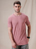 Raw Edged Solid Pink T-Shirt