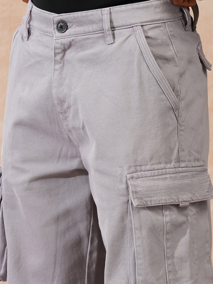 Stacked Loose Fit Cargo Trouser | Grey