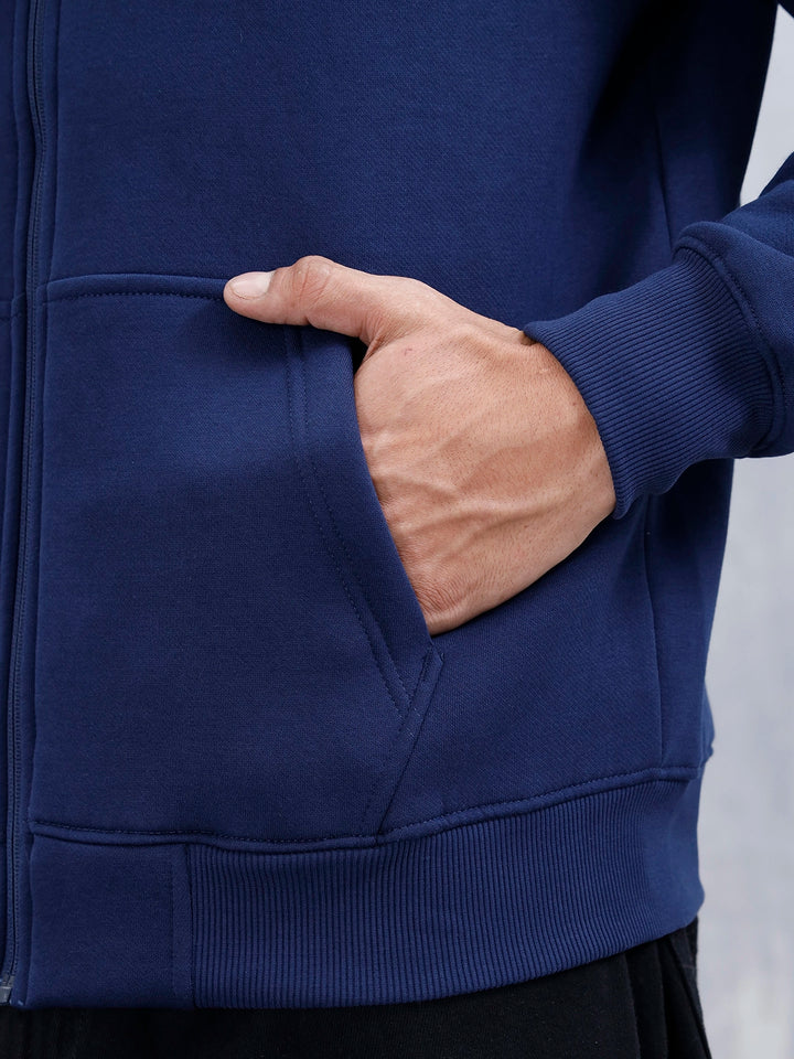 Men’s Solid Zip-Up Hoodie Sweatshirt | Blue