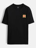 Minimal Chest Print Oversize Tshirt | Black