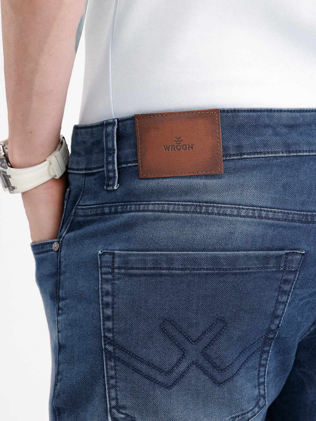 Skinny Cropped Washed Denim Jeans | Blue