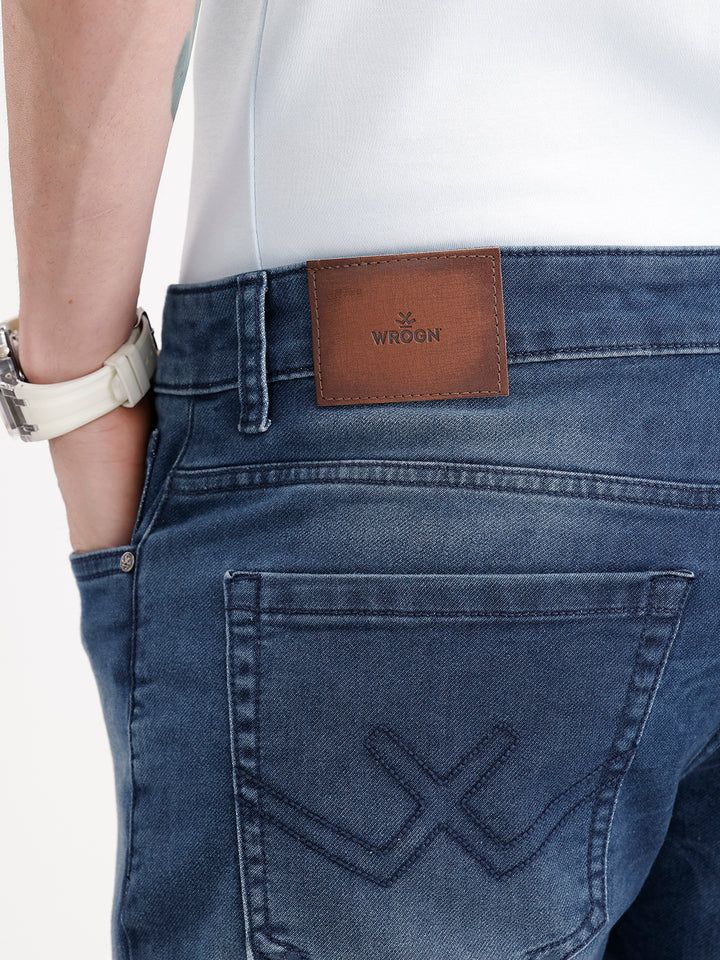 Skinny Cropped Washed Denim Jeans | Blue