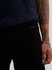 Solid Slim Cropped Fit Denim Jeans | Black