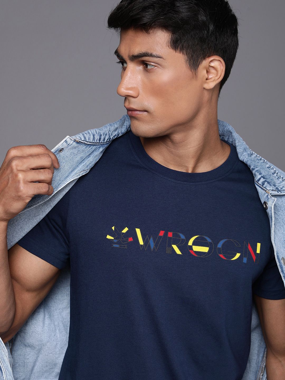 Wrogn Logo Colour Block T-Shirt