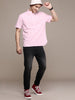 Solid Twill Pink Mandarin Collar Shirt