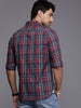 Blue on Maroon Checked Shirt