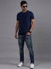 Solid Blue Round Neck T-Shirt