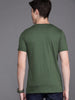 Olive Green Lines Round Neck T-Shirt