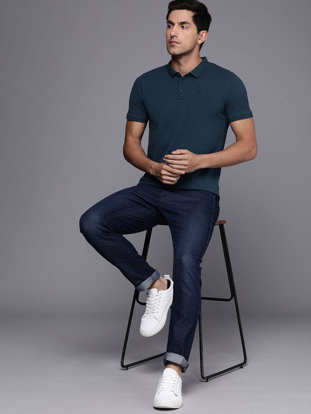 Basic Teal Polo Collar T-Shirt – Wrogn