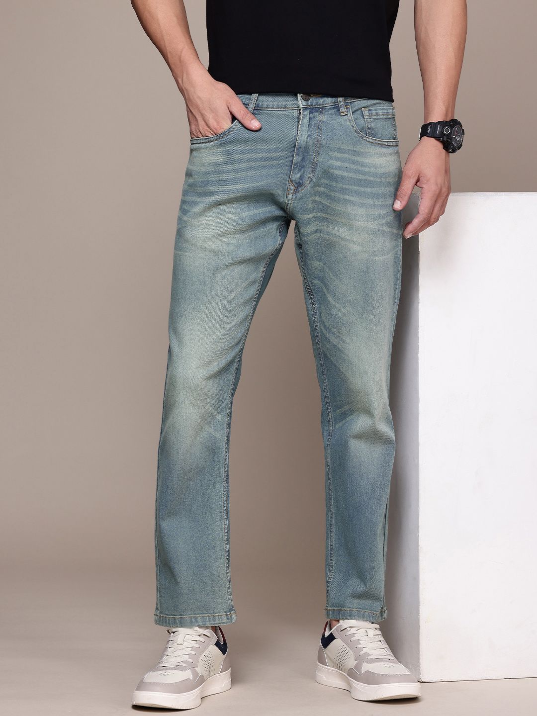 Relaxed Fit Heavy Fade Stretch Jeans