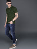 Olive Green AOP Polo T-Shirt