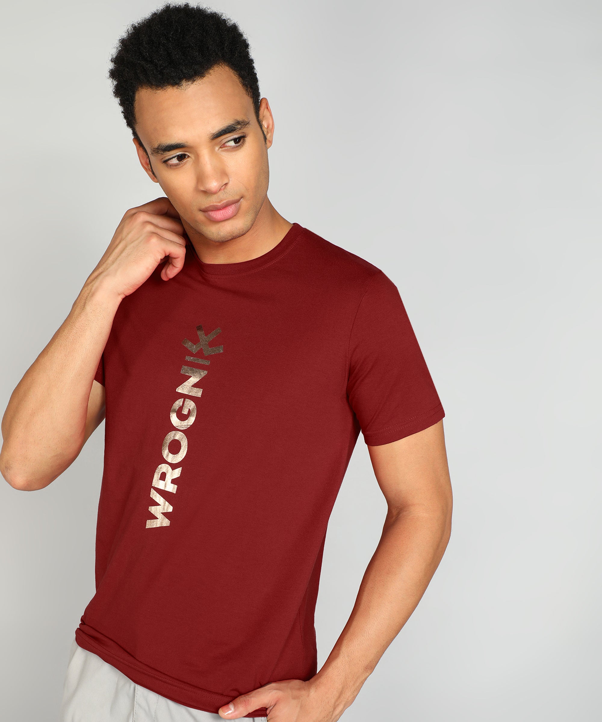 Red Foil Print T-Shirt