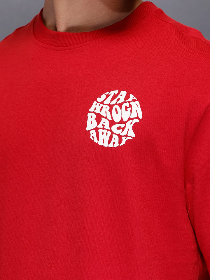 Men's Oversized Tee With Graphic  |  Red